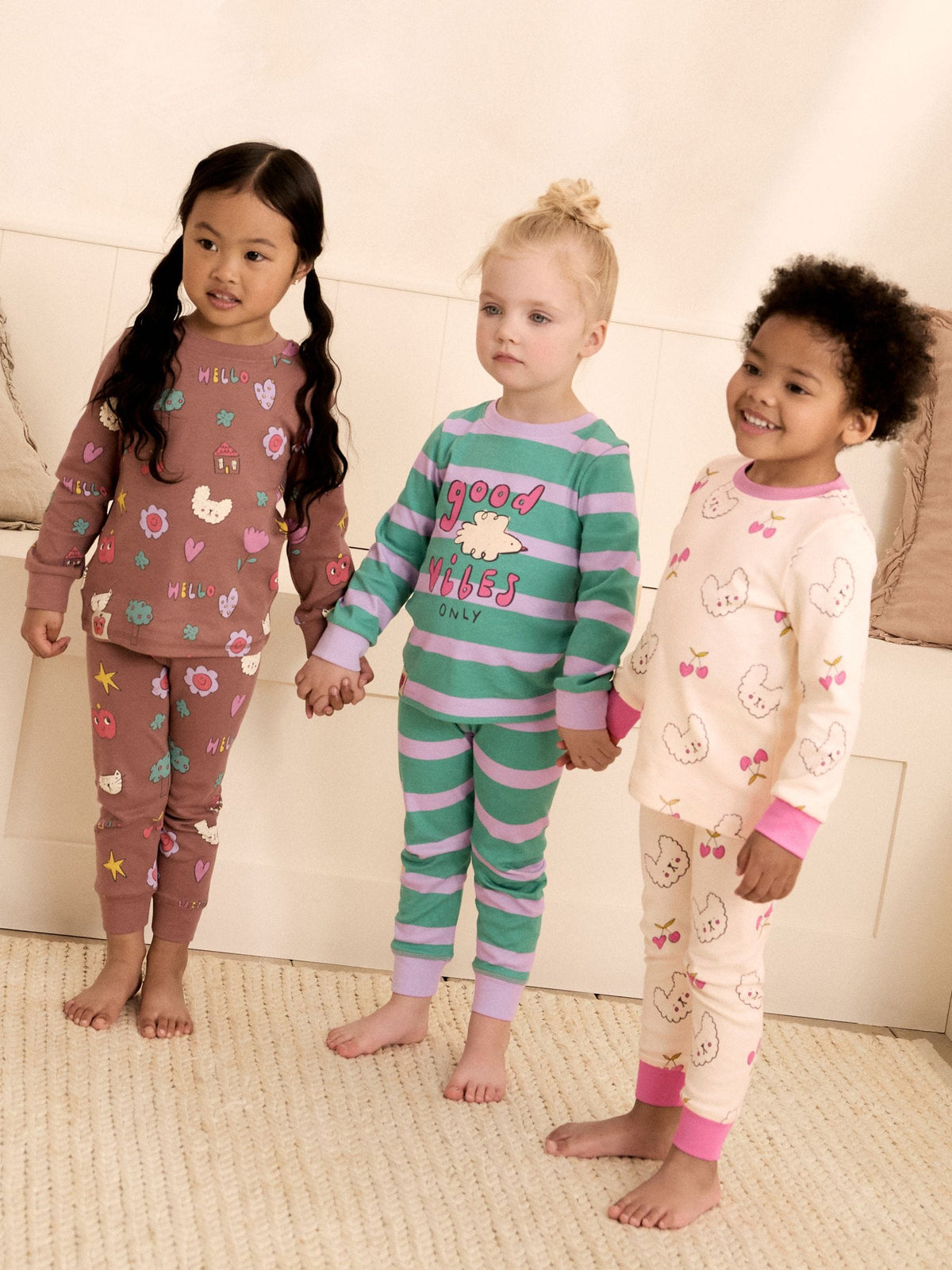 Green/Pink Snuggle Pyjamas 3 Pack (9mths-12yrs) - image 1