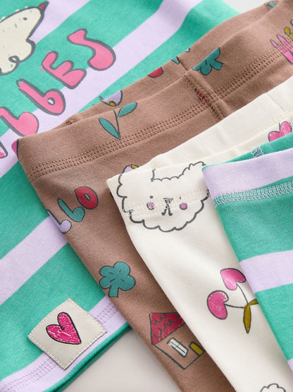 Green/Pink Snuggle Pyjamas 3 Pack (9mths-12yrs) - image 13