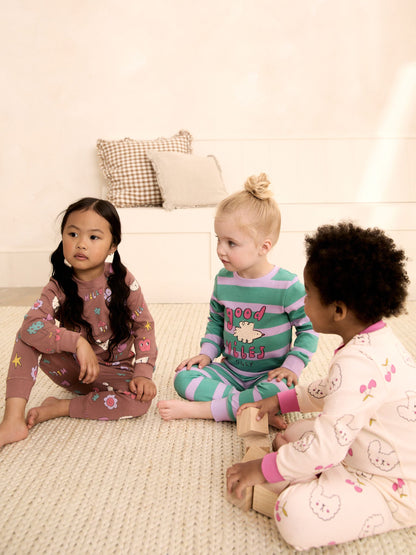Green/Pink Snuggle Pyjamas 3 Pack (9mths-12yrs) - image 2