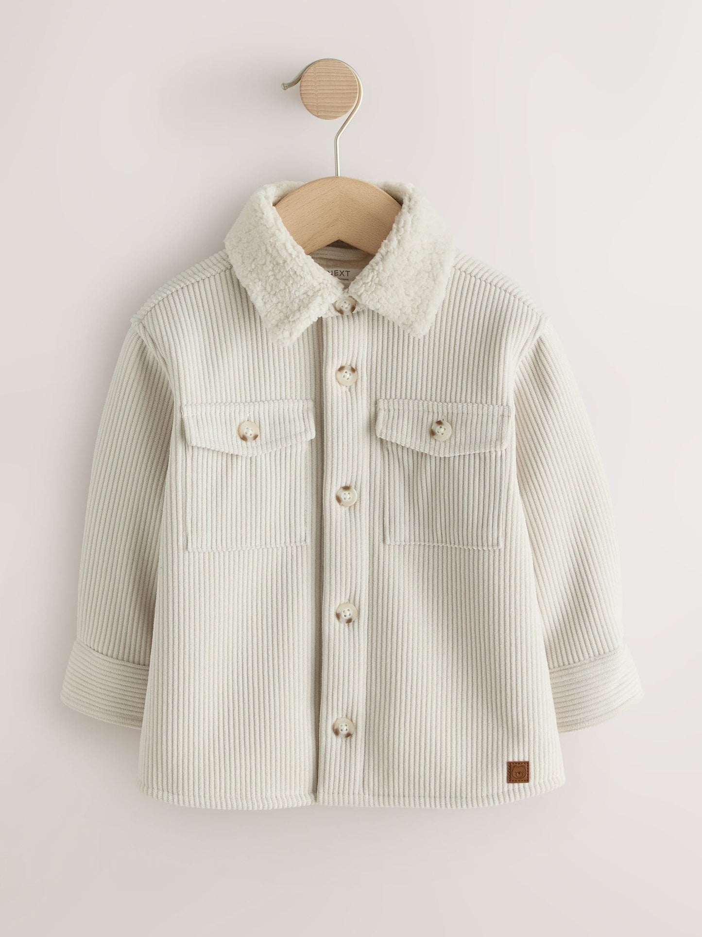 Dsiney Kidz - Ecru White Borg Lined Cord Shacket (3mths-7yrs) image 1