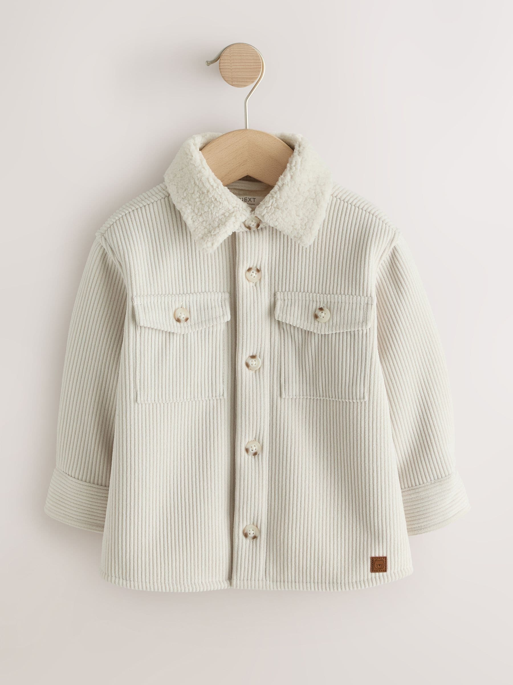 Dsiney Kidz - Ecru White Borg Lined Cord Shacket (3mths-7yrs) image 1