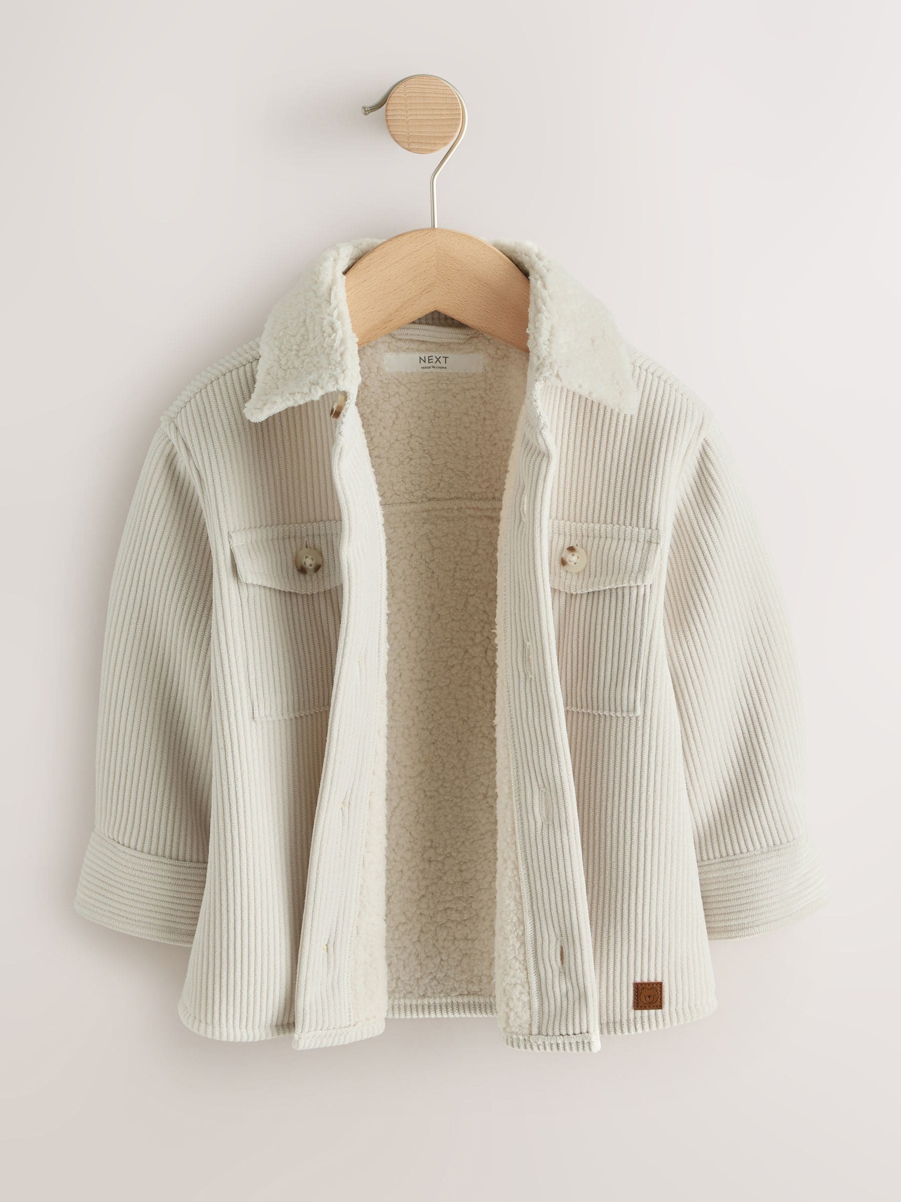 Dsiney Kidz - Ecru White Borg Lined Cord Shacket (3mths-7yrs) image 2