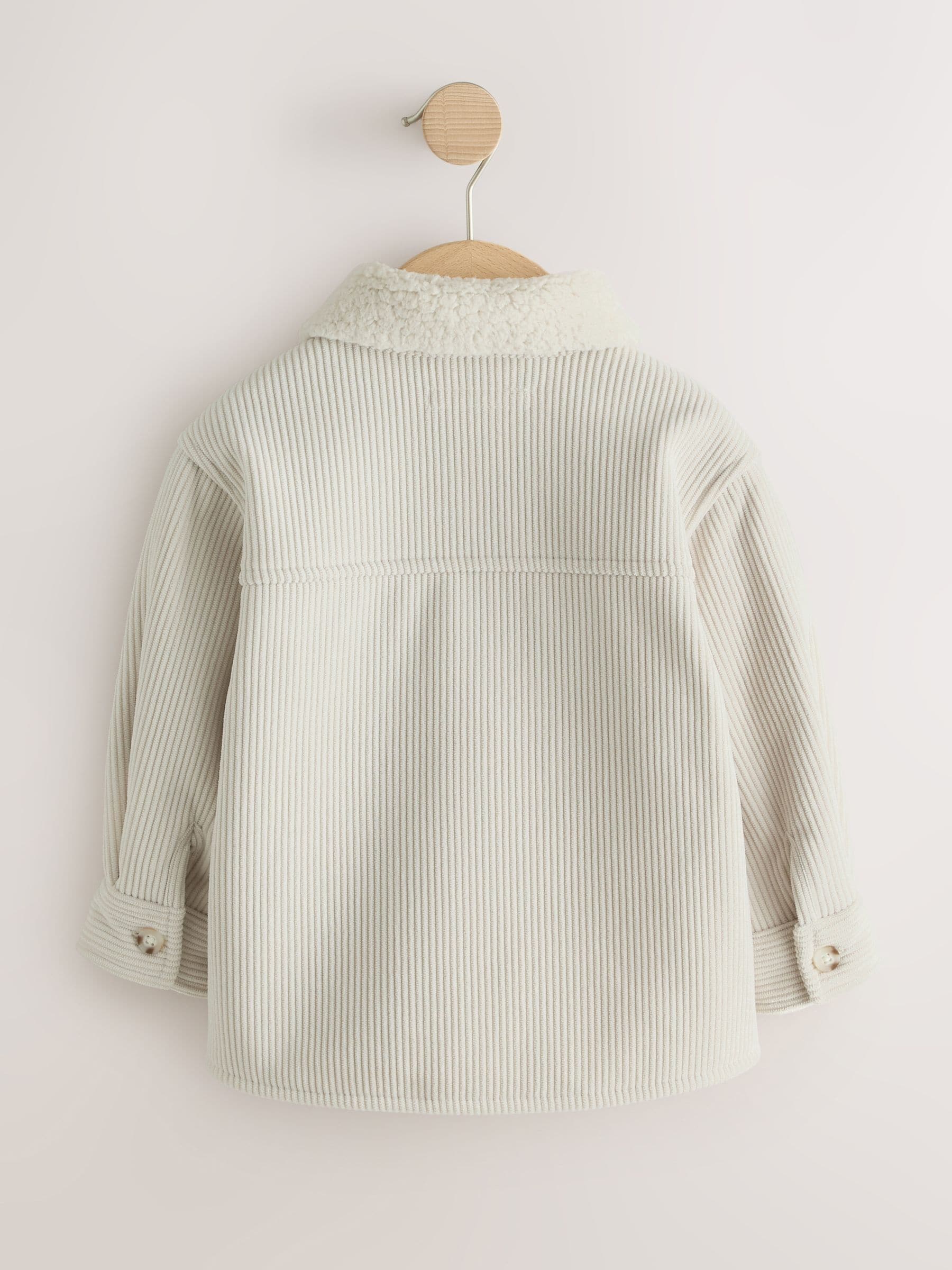 Dsiney Kidz - Ecru White Borg Lined Cord Shacket (3mths-7yrs) image 3