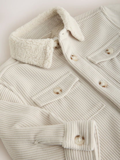 Dsiney Kidz - Ecru White Borg Lined Cord Shacket (3mths-7yrs) image 5