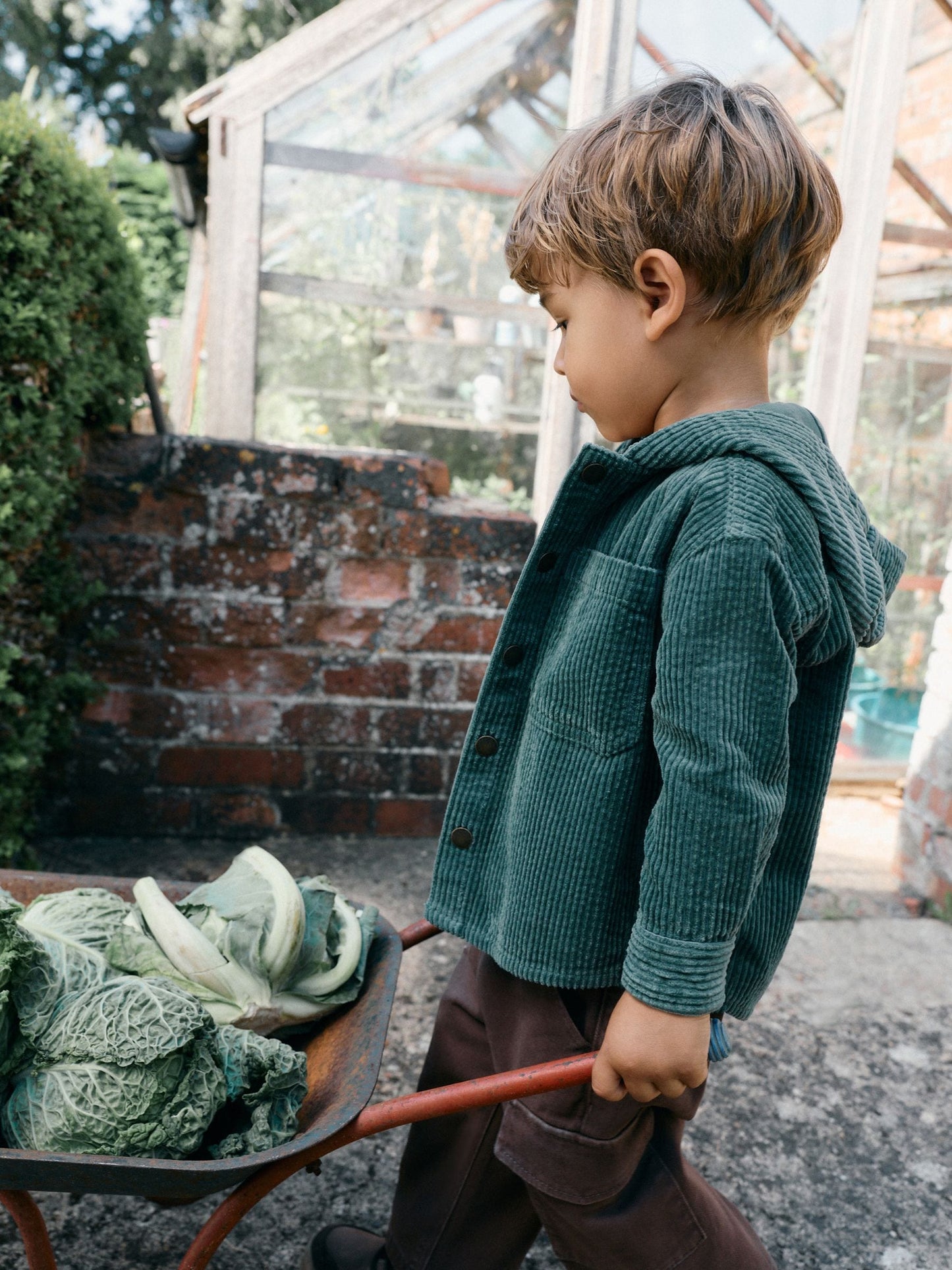 Dsiney Kidz - Dark Green Hooded Corduroy Overshirt & T-Shirt Set 2 Piece (3mths-7yrs) image 2