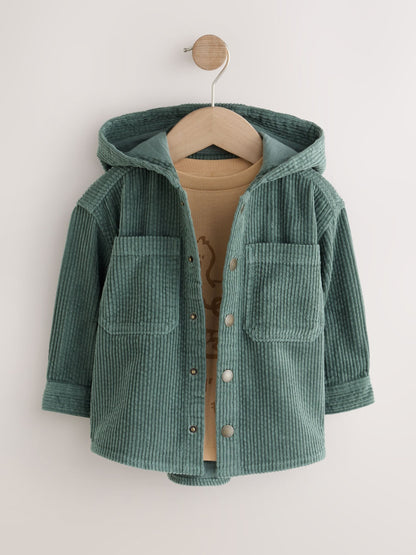 Dsiney Kidz - Dark Green Hooded Corduroy Overshirt & T-Shirt Set 2 Piece (3mths-7yrs) image 9