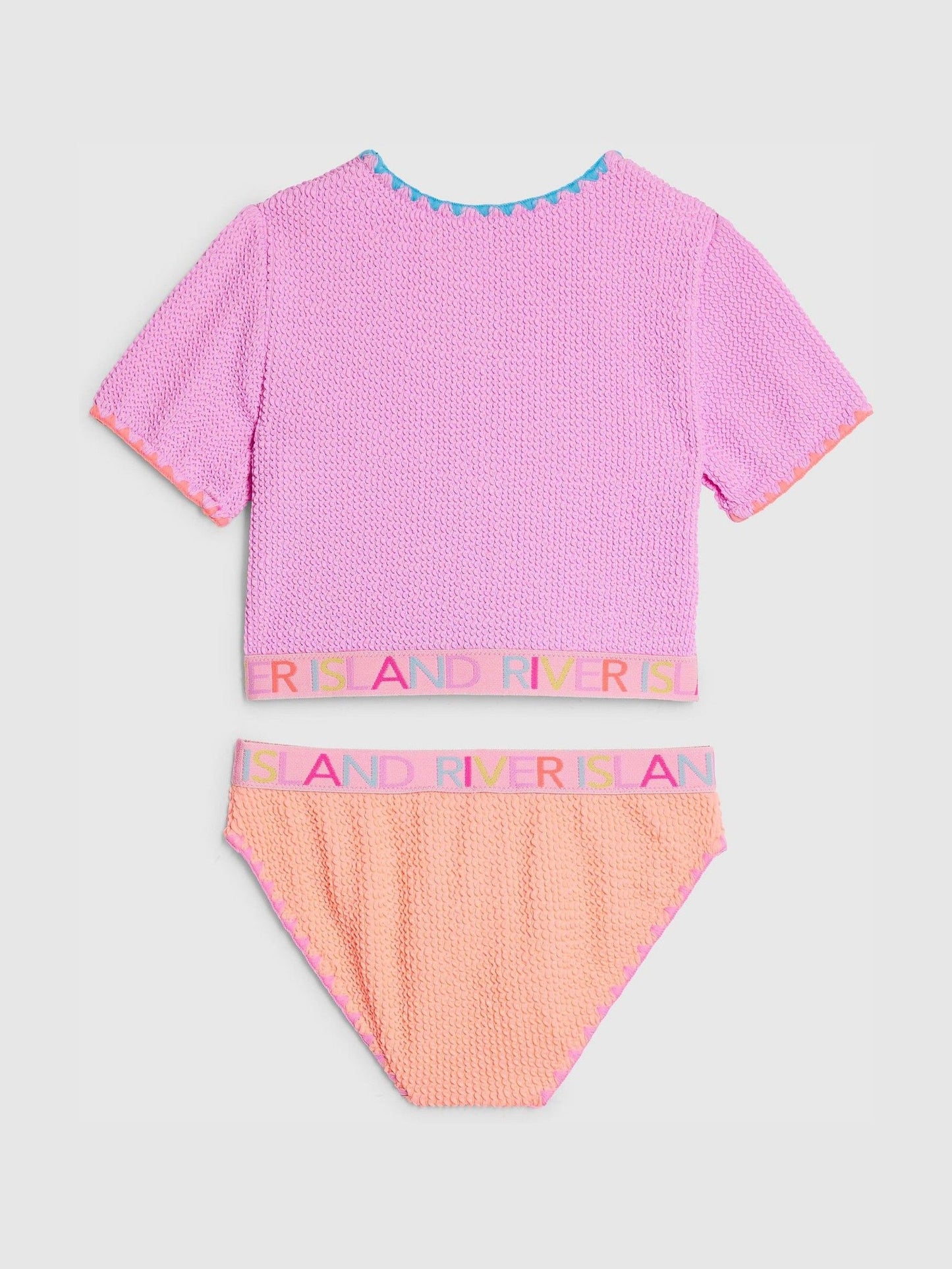Dsiney Kidz - River Island Purple Logo Textured T- Shirt Bikini image 2