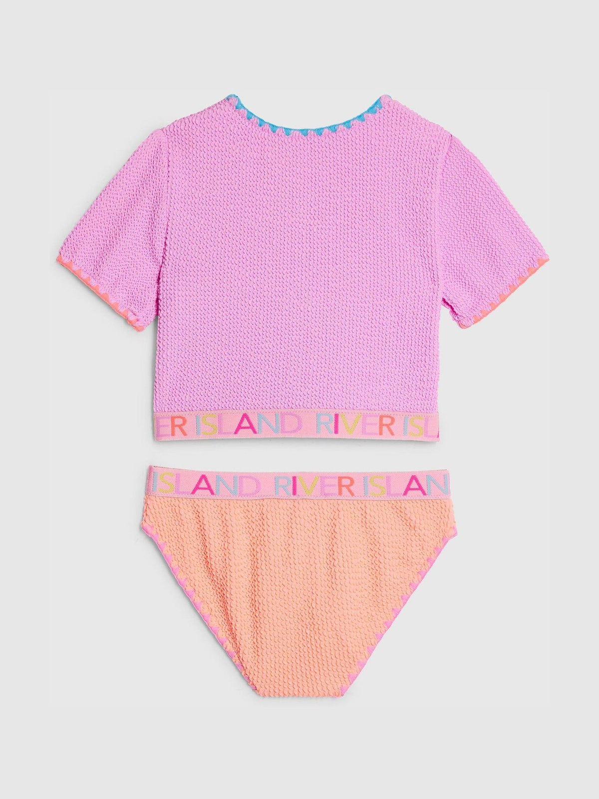 Dsiney Kidz - River Island Purple Logo Textured T- Shirt Bikini image 2