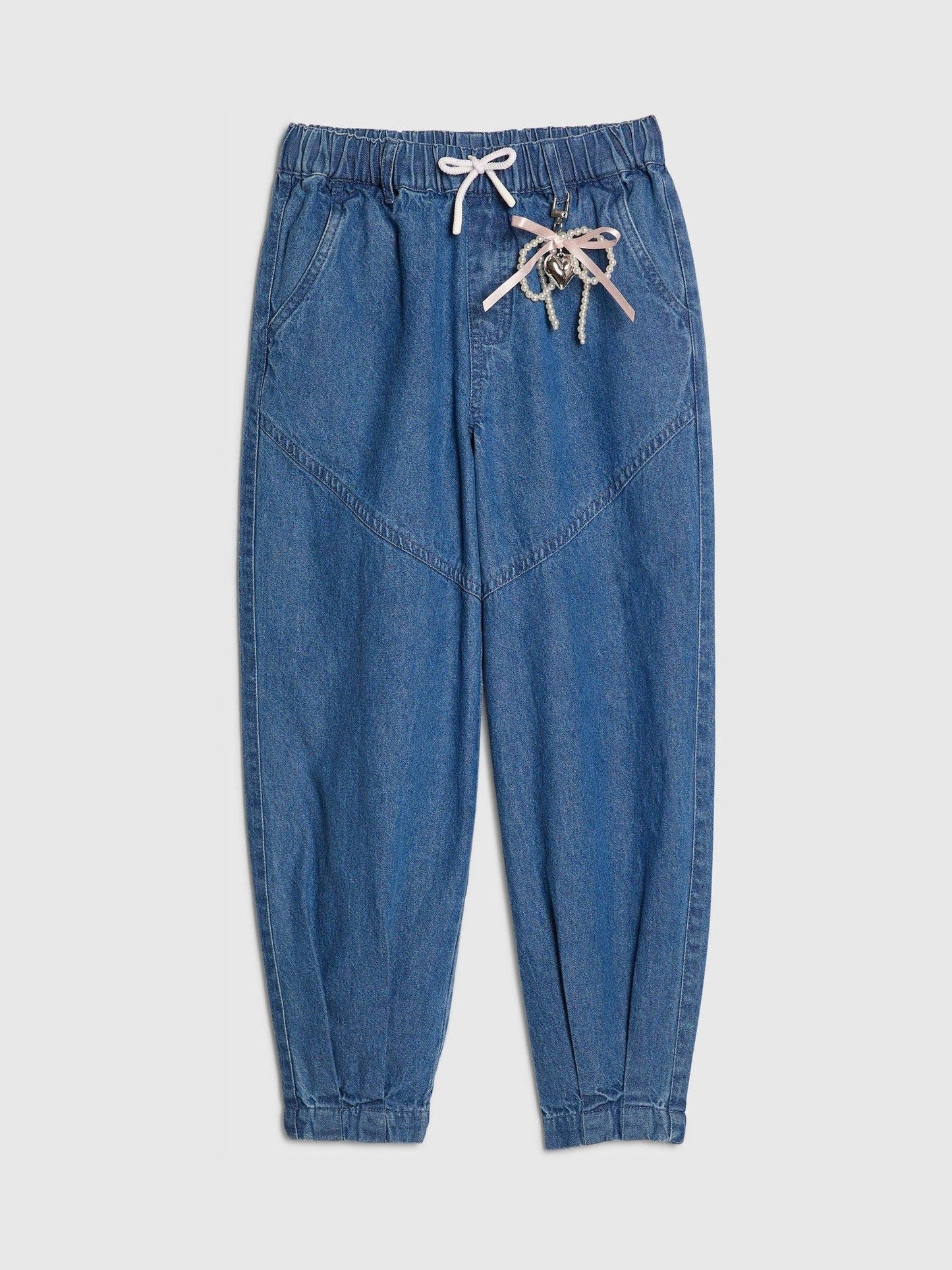 Dsiney Kidz - River Island Blue Denim Cargo Trousers with Keyring image 1