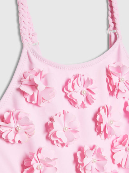 Dsiney Kidz - River Island Pink 3D Flower Swimsuit image 3