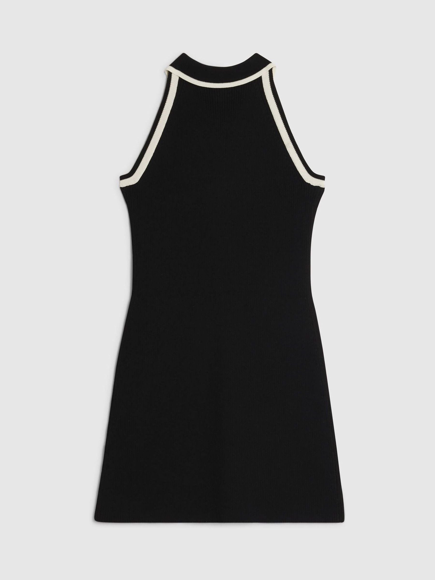River Island Black Halter Neck Polo Dress image 2