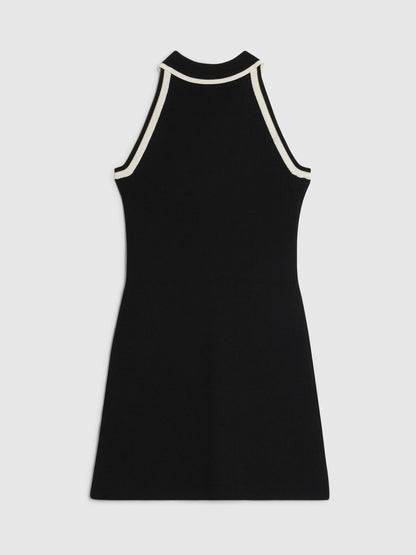 River Island Black Halter Neck Polo Dress image 2