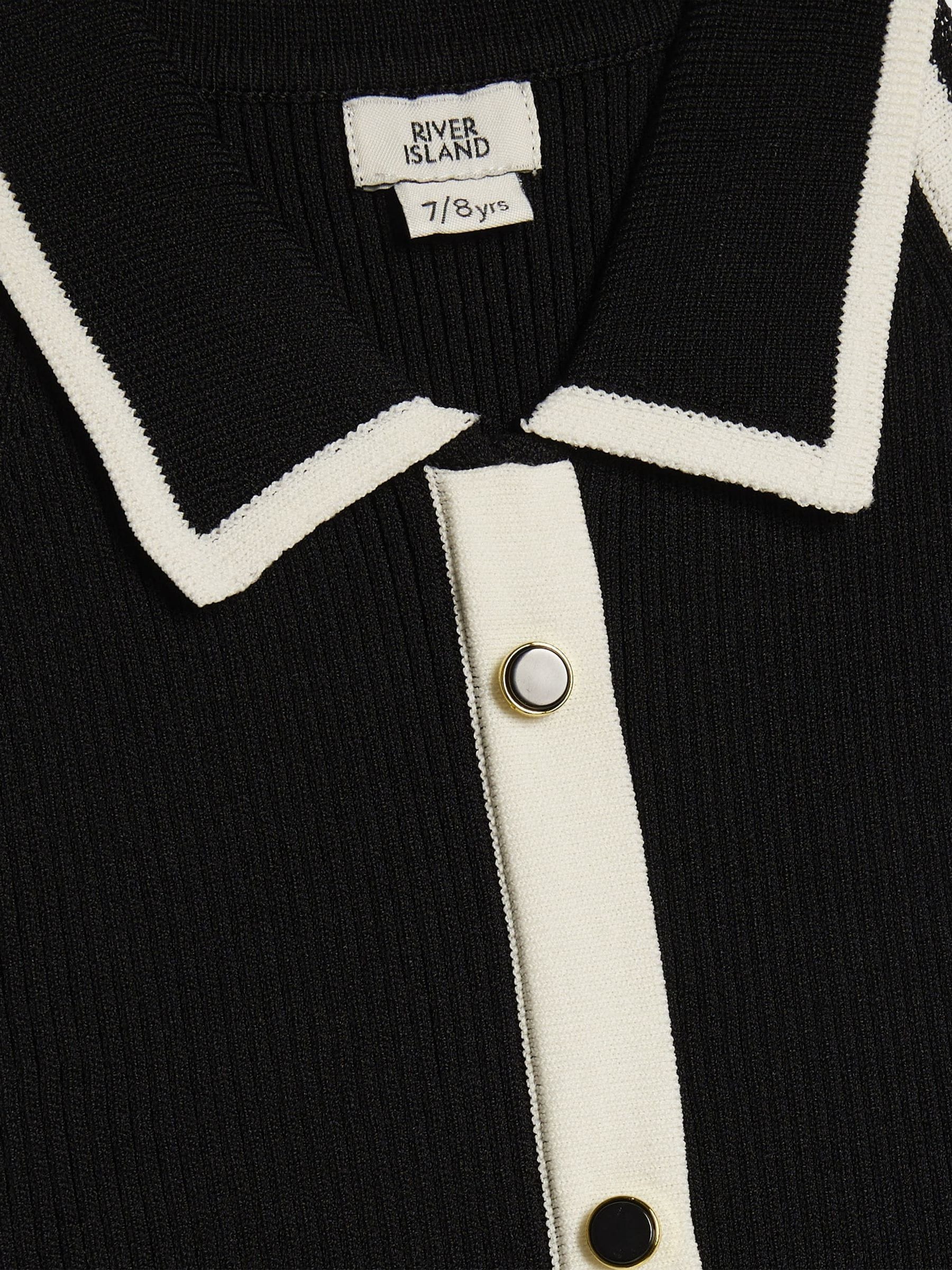 River Island Black Halter Neck Polo Dress image 3
