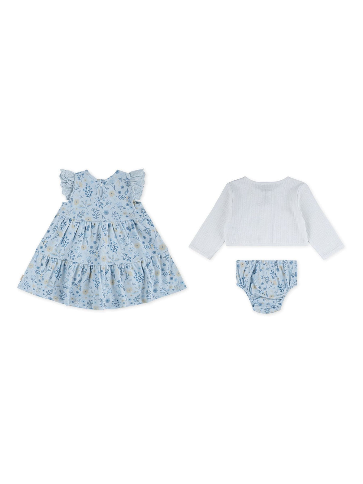 Huggies Blue Cardigan Dress & Bloomers 3 Piece Set image 2