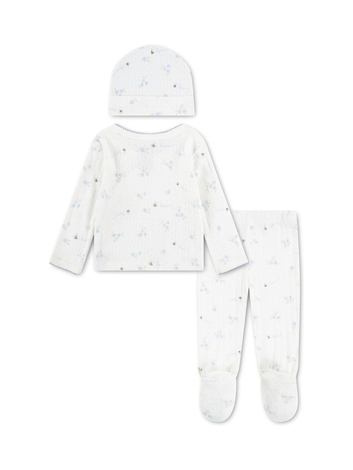 Huggies Blue Ribbed Top Leggings & Hat Set image 2