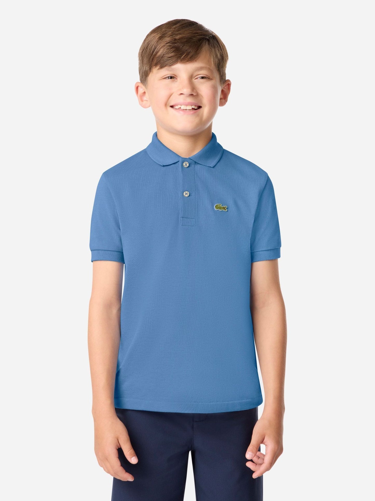 Dsiney Kidz - Lacoste Blue Petit Pique Short Sleeve Polo Shirt image 1