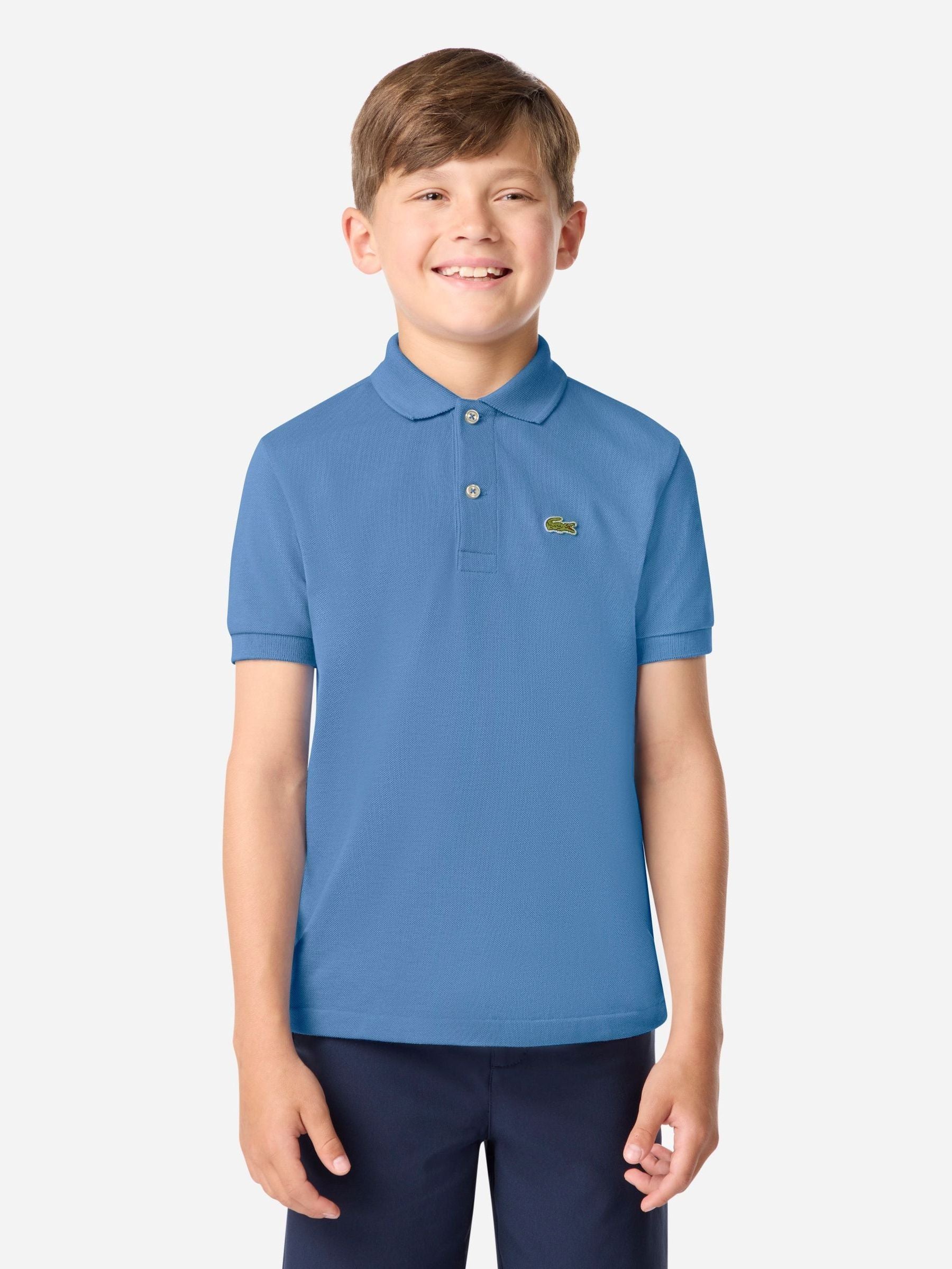 Dsiney Kidz - Lacoste Blue Petit Pique Short Sleeve Polo Shirt image 1