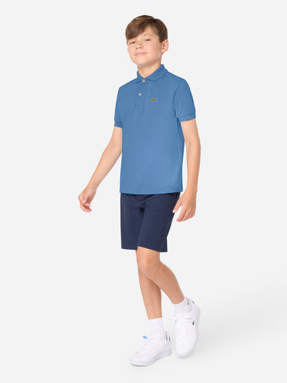 Dsiney Kidz - Lacoste Blue Petit Pique Short Sleeve Polo Shirt image 3