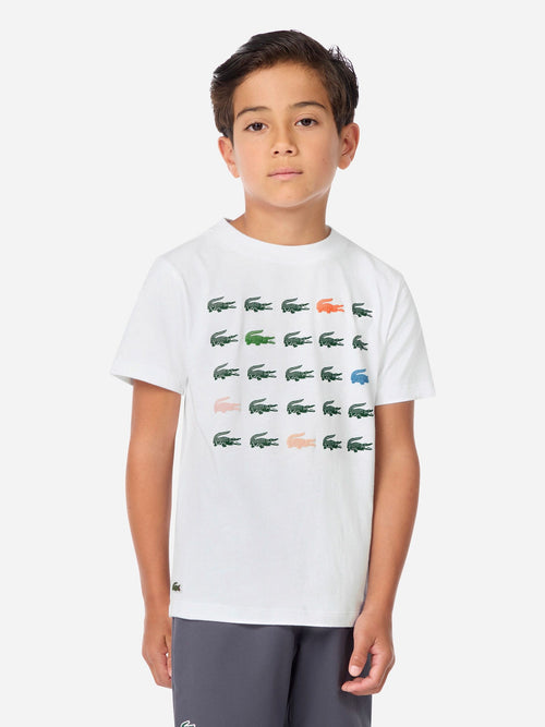 Lacoste White Croc Grid T-Shirt image 1