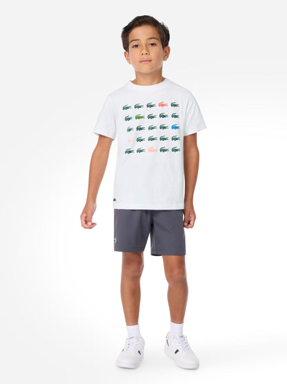 Lacoste White Croc Grid T-Shirt image 3