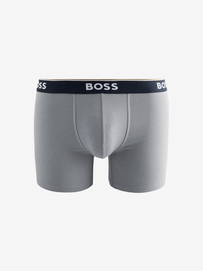 Dsiney Kidz - BOSS Grey/Blue/Natural Power Logo Hipster Boxers 3 Pack image 4