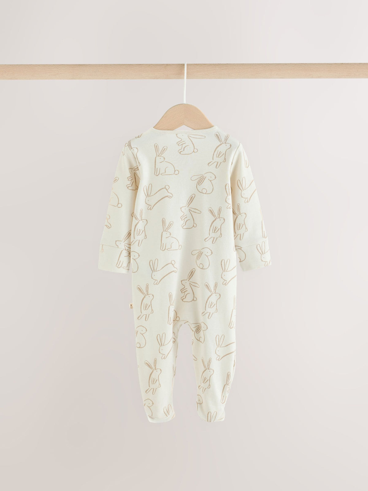Neutral Bunny Two Way Zip Baby Sleepsuits 3 Pack (0-2yrs) - image 6