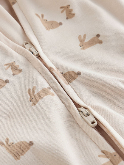 Neutral Bunny Two Way Zip Baby Sleepsuits 3 Pack (0-2yrs) - image 8