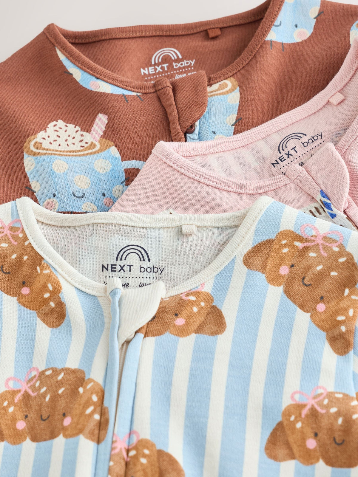 Blue Brunch Two Way Zip Baby Sleepsuits 3 Pack (0mths-3yrs) - image 7