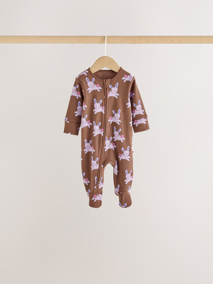 Bright Animal Two Way Zip Baby Sleepsuits 4 Pack (0mths-2yrs) - image 4