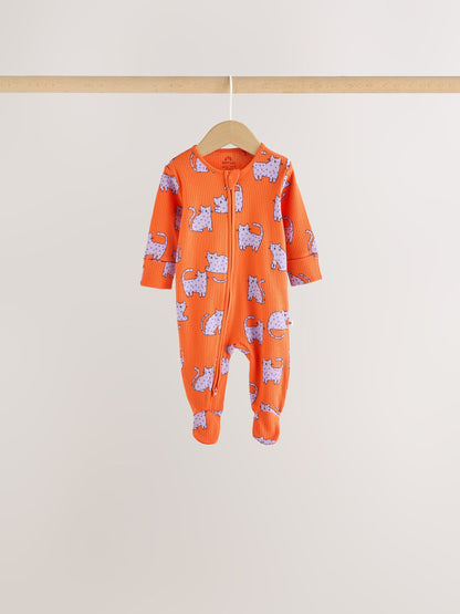 Bright Animal Two Way Zip Baby Sleepsuits 4 Pack (0mths-2yrs) - image 5