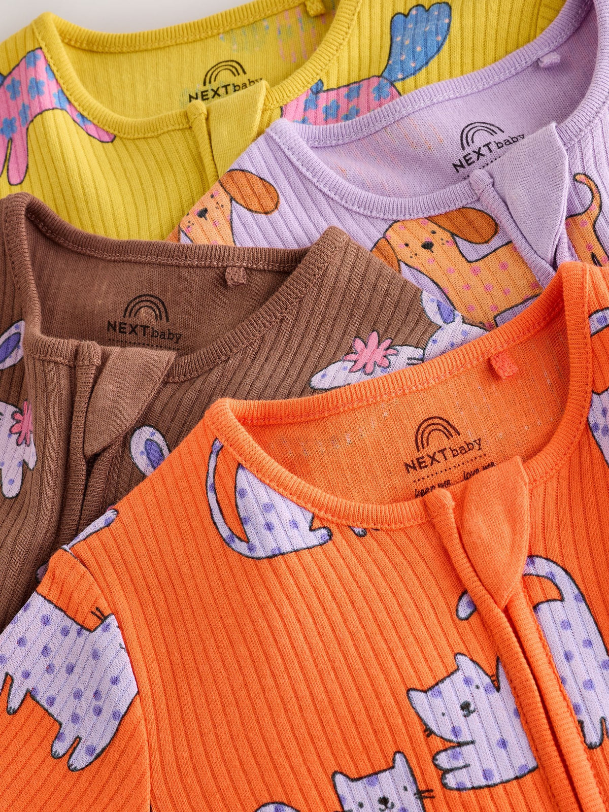 Bright Animal Two Way Zip Baby Sleepsuits 4 Pack (0mths-2yrs) - image 8