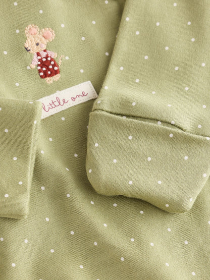 Pink/Green Bunny Wrap Baby Sleepsuits 3 Pack (0mths-3yrs) - image 8