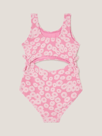 Monsoon Pink Floral Jacquard Cut-Out Swimsuit image 2
