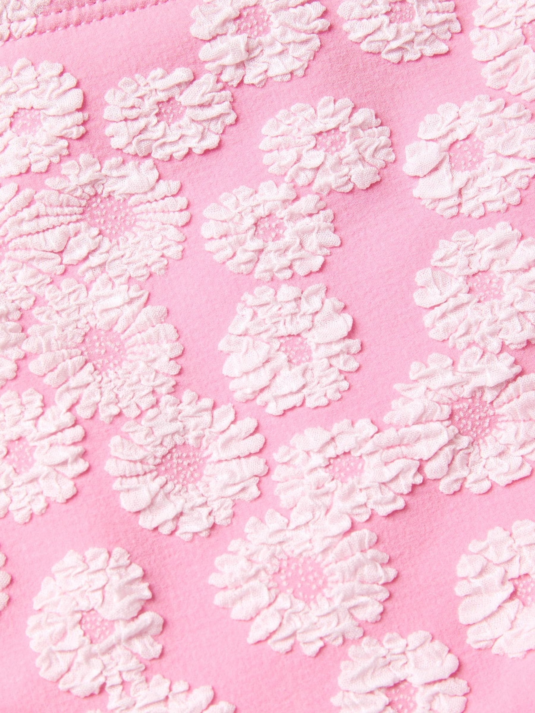 Monsoon Pink Floral Jacquard Cut-Out Swimsuit image 3