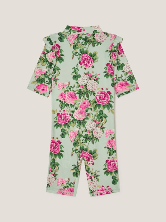 Monsoon Green Baby Short Sleeve Floral UPF50+ Swimsuit image 2