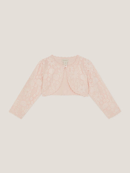 Monsoon Pink Baby Emilia Lace Scallop Cardigan image 1
