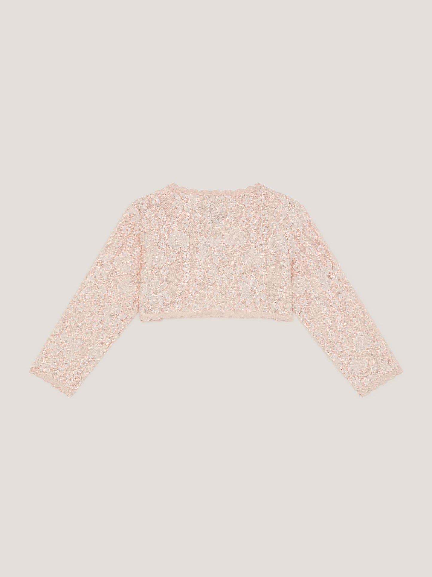 Monsoon Pink Baby Emilia Lace Scallop Cardigan image 2
