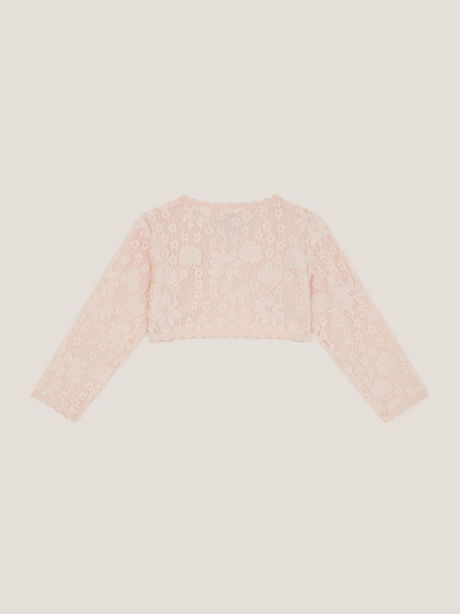 Monsoon Pink Baby Emilia Lace Scallop Cardigan image 2