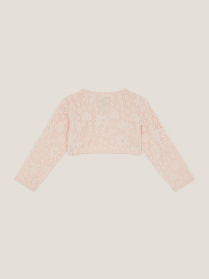 Monsoon Pink Baby Emilia Lace Scallop Cardigan image 2