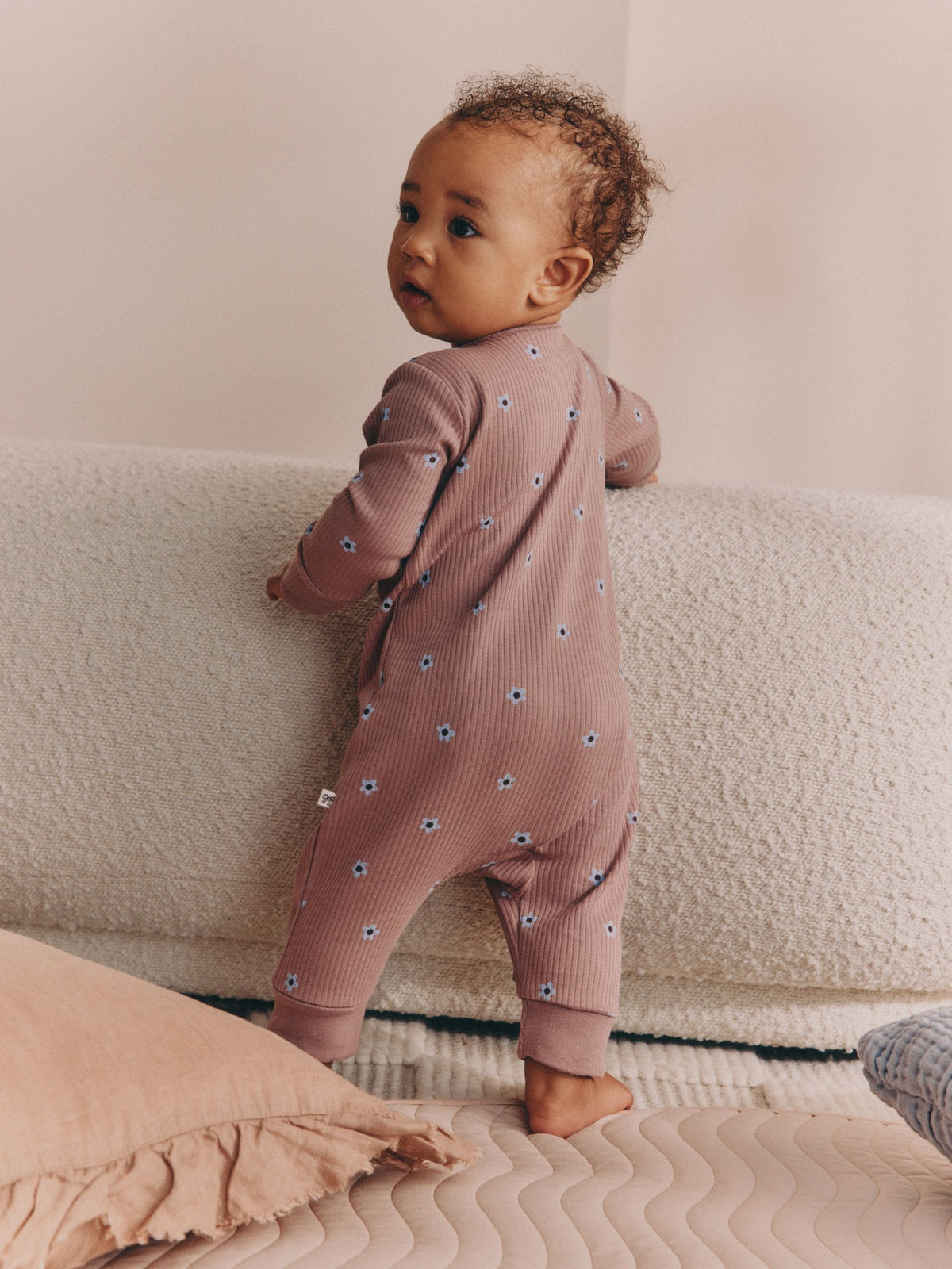 Brown/Blue Heart Two-Way Zip Baby Sleepsuits 4 Pack (0mths-3yrs) - image 1