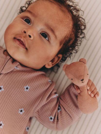 Brown/Blue Heart Two-Way Zip Baby Sleepsuits 4 Pack (0mths-3yrs) - image 2