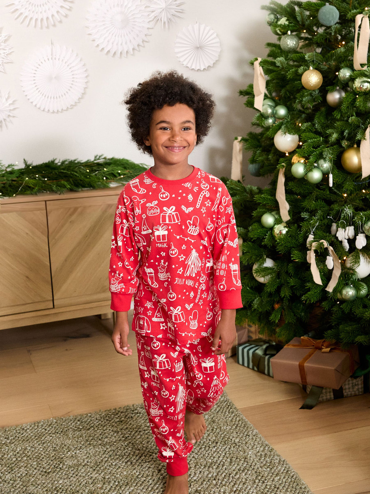 Red All Over Print Christmas Matching Family Pyjamas (9mths-16yrs) - image 2