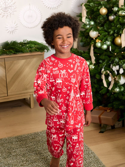 Red All Over Print Christmas Matching Family Pyjamas (9mths-16yrs) - image 3
