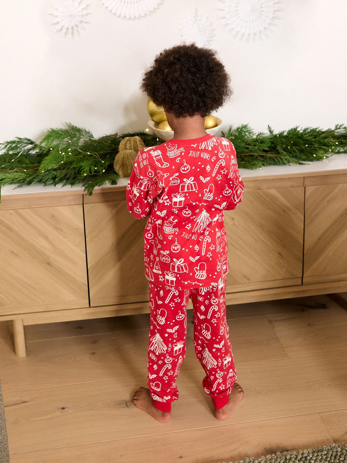 Red All Over Print Christmas Matching Family Pyjamas (9mths-16yrs) - image 4
