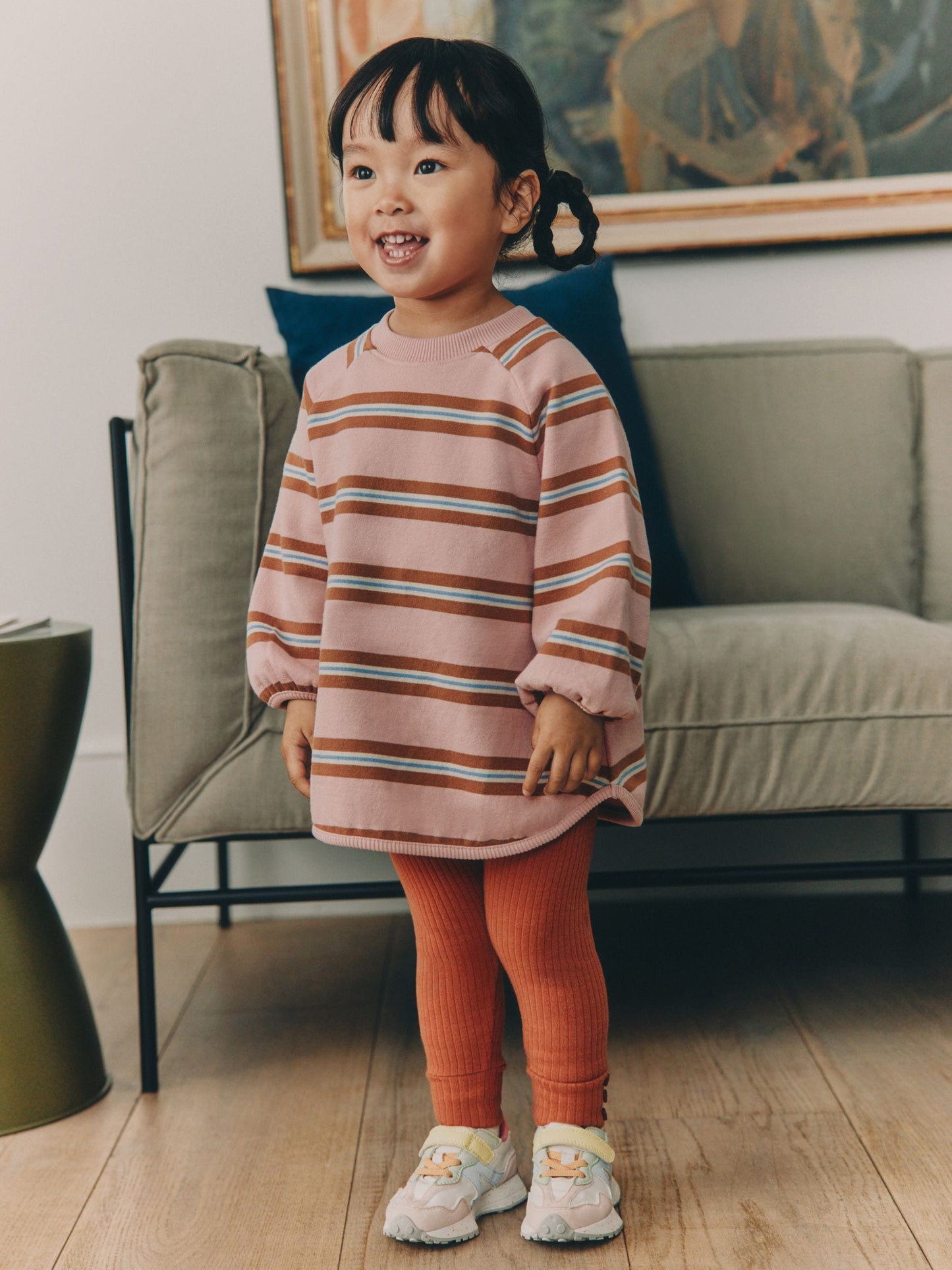 Dsiney Kidz - Pink/Cream Stripe Sweatshirt and Leggings Set (3mths-7yrs) image 1
