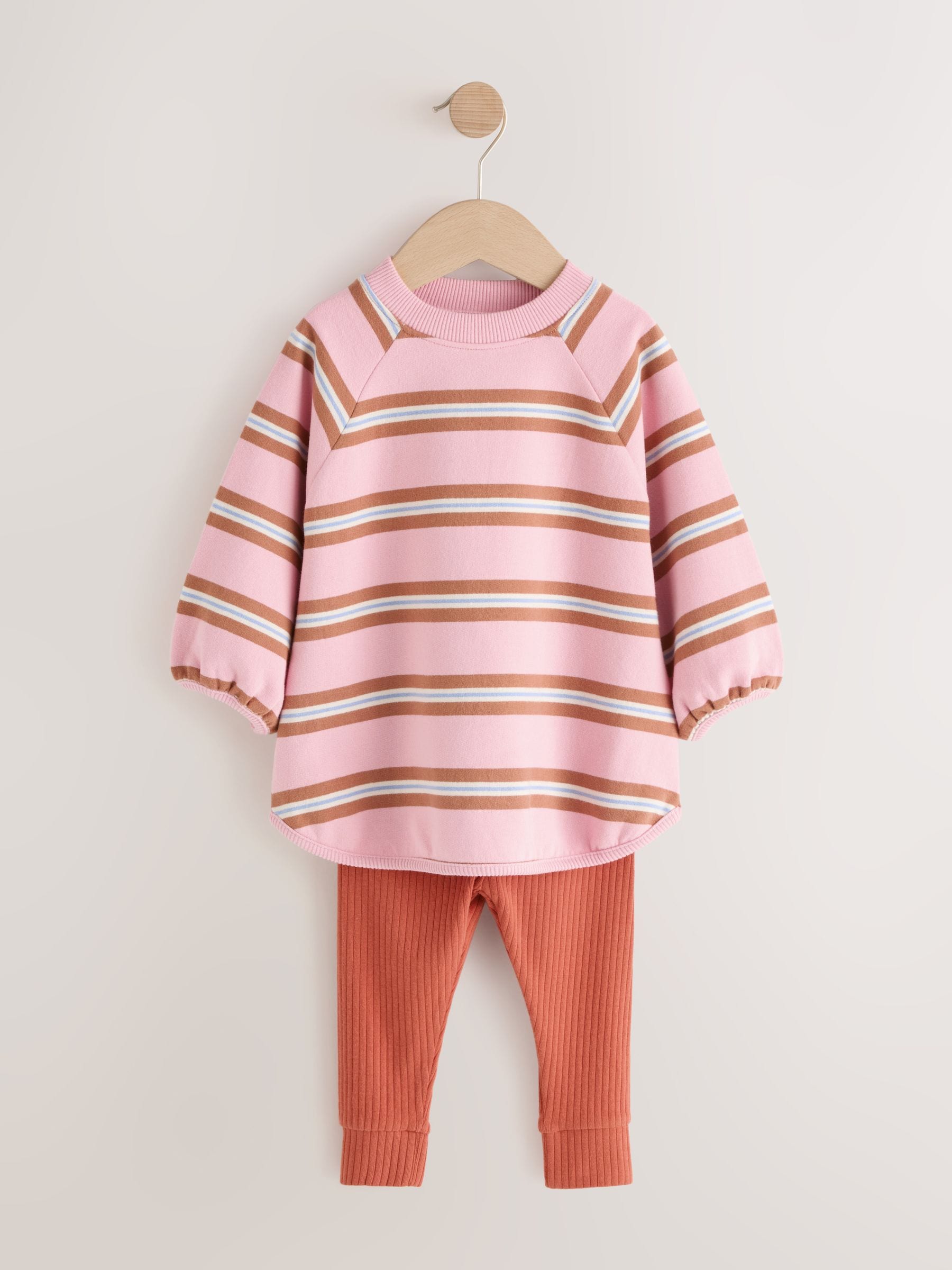 Dsiney Kidz - Pink/Cream Stripe Sweatshirt and Leggings Set (3mths-7yrs) image 5
