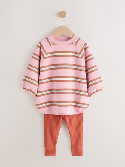 Dsiney Kidz - Pink/Cream Stripe Sweatshirt and Leggings Set (3mths-7yrs) image 5