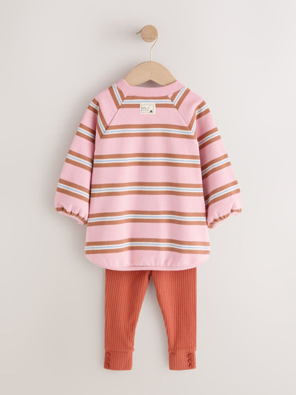 Dsiney Kidz - Pink/Cream Stripe Sweatshirt and Leggings Set (3mths-7yrs) image 7