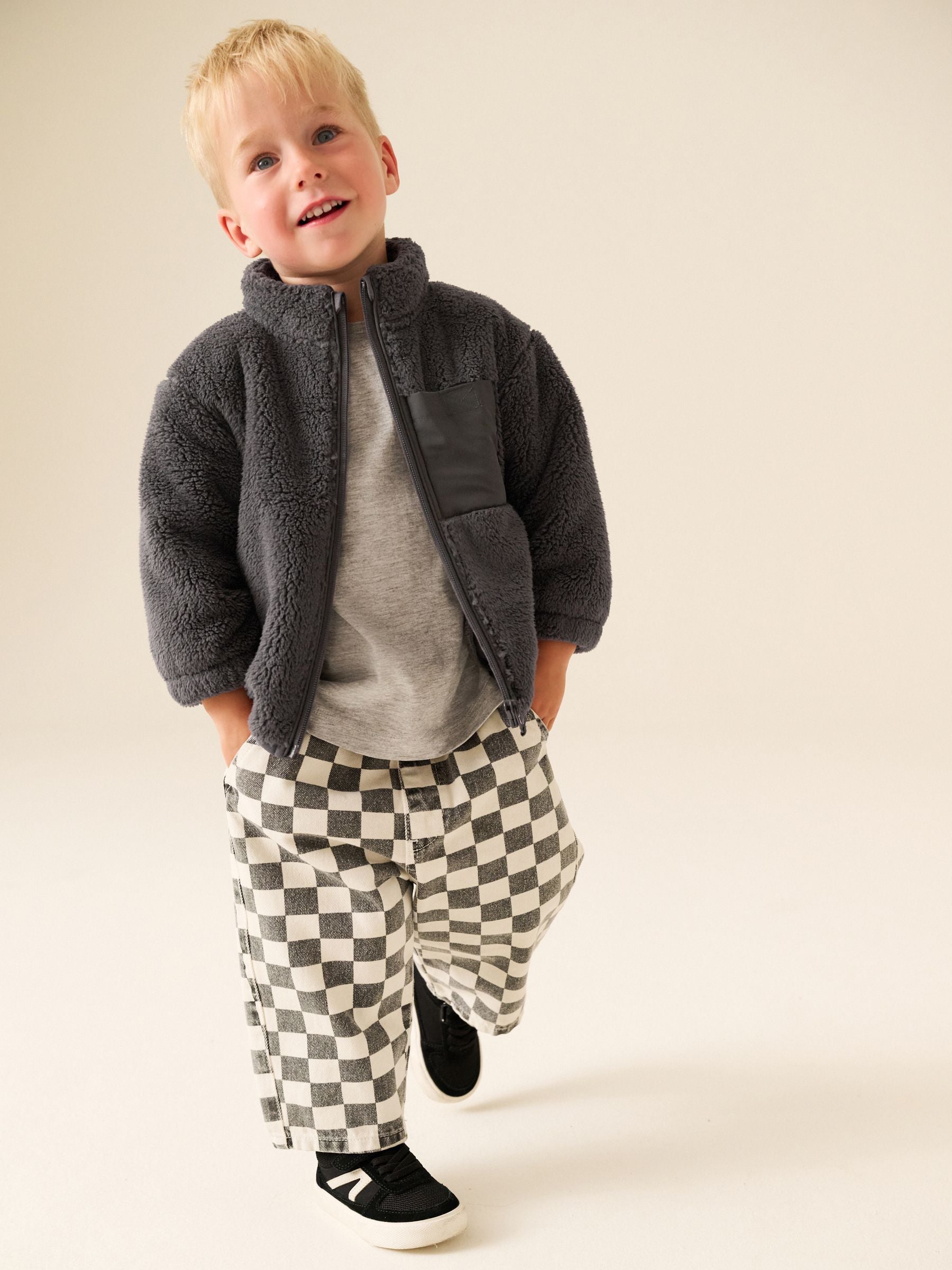 Dsiney Kidz - Charcoal Grey Zip Thru Fleece (3mths-7yrs) image 2