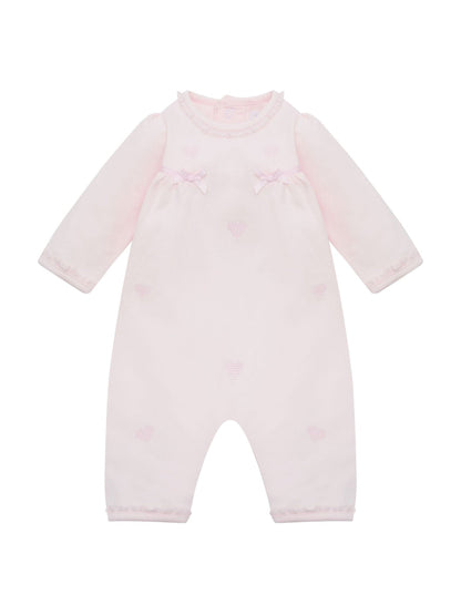 Emile Et Rose Pink Lily All-In-One With Embroidered Hearts Lace Trim & Hairband image 3